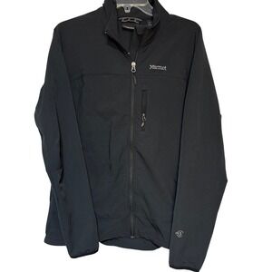 Marmot Mens XL Black Full‎ Zip Softshell Jacket M3 Outdoor Hiking